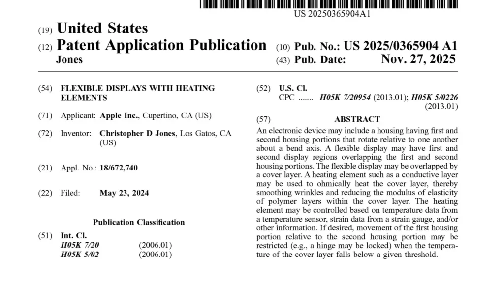 苹果专利暗示未来 iPhone 将搭载可加热折叠显示屏 或应用于首款折叠 iPhone